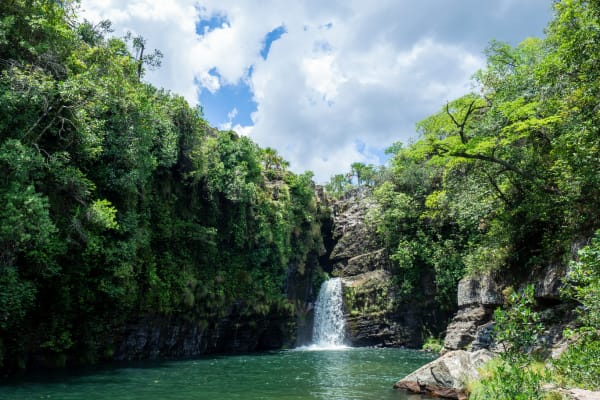 Cachoeira rei da prata na chapada dos veadeiros (Source_ Adobe Stock)
